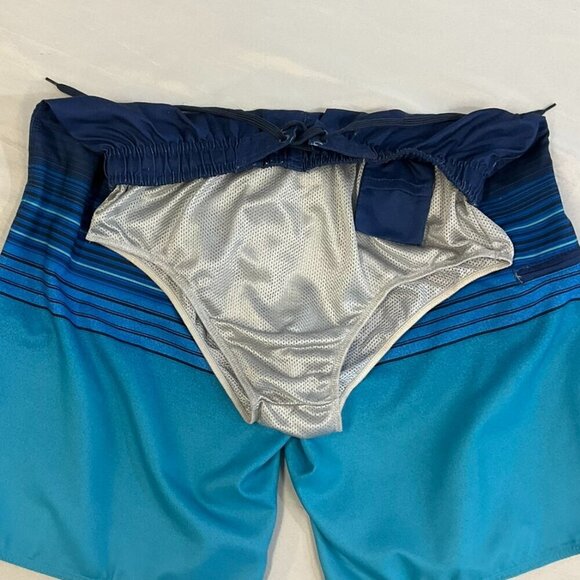 BURNSIDE Men's Size M Multi-Blue Colored Board Shorts Bathing Suit - Picture 6 of 9